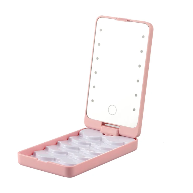 

The Newest Hot Selling Plastic Portable Eyelash Extension Glue Holder Case With LED lights For Valentine's Day Gift, Customized