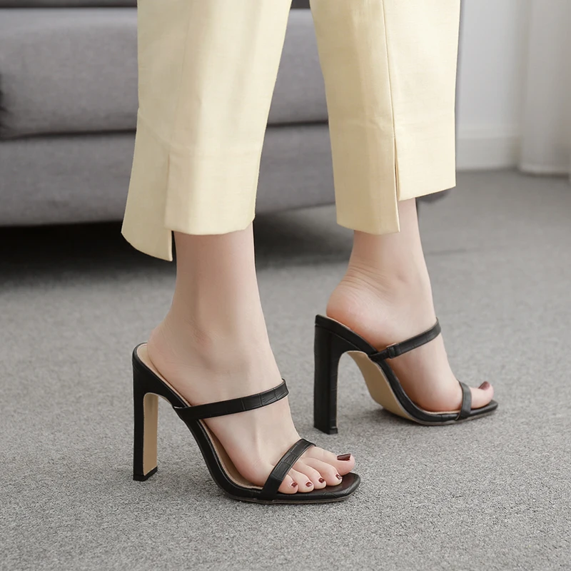 

New 2021 European and American summer simple one line High Heel Sandals Size 35-42