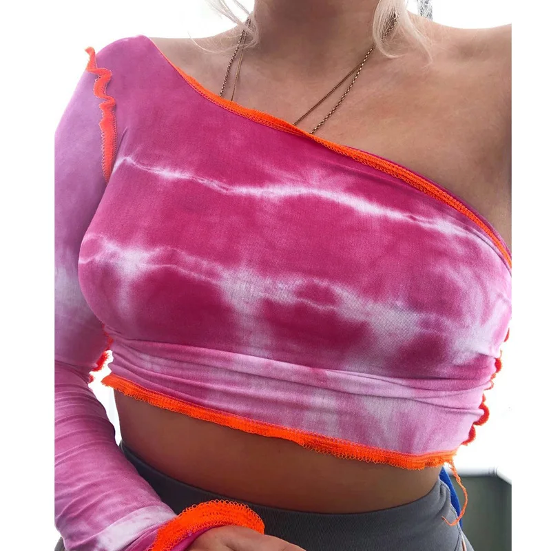 

FS1564D hot sale Fashion women single sleeve tie dye T shirts
