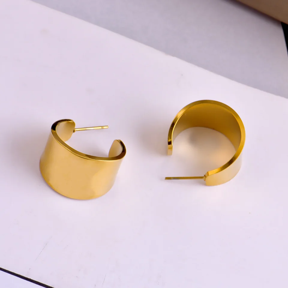 

Shining Jewelry Findings Ear Stud Post Stainless Steel Gold Stud Earrings