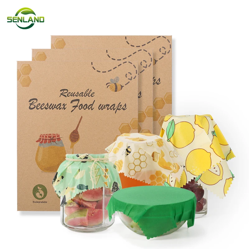 
original factory TEST hot sales amazon organic reusable plastic free beeswax food wrap cloth 