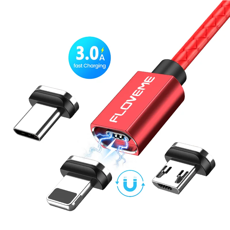 

Free Shipping 1 Sample OK Embossed 3A Fast Charging Phone Cable FLOVEME Magnetic Data Transmission Phone Charge USB Data Cord