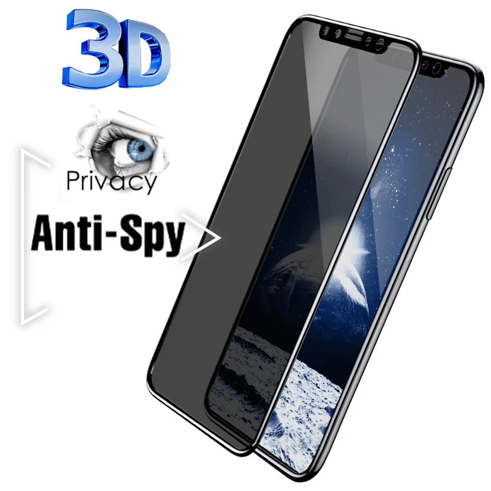 

3D Anti Spy Peep Privacy Tempered Glass for Iphone X XR XS MAX privacy screen protective film, Anti-fall tempered glass