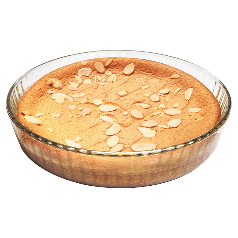 

Whole Customized 10'' Deep Pie Plate Clear Glass Fluted Cake Dish Microwave and Oven Safe pyrex glass baking dish, Transparent