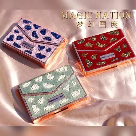 

MAGIC NATION 6 Colors Sachet Eyeshadow Palette Matte Glitter Pearly With Brush Eyeshadow Fur Style Christmas Gift Eye Cosmetic