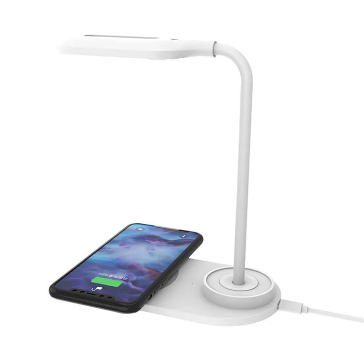 

Bedroom Office Table Bedside Desk LED Study Night Light Lamp Mobile Smart Phones Qi Wireless Charger