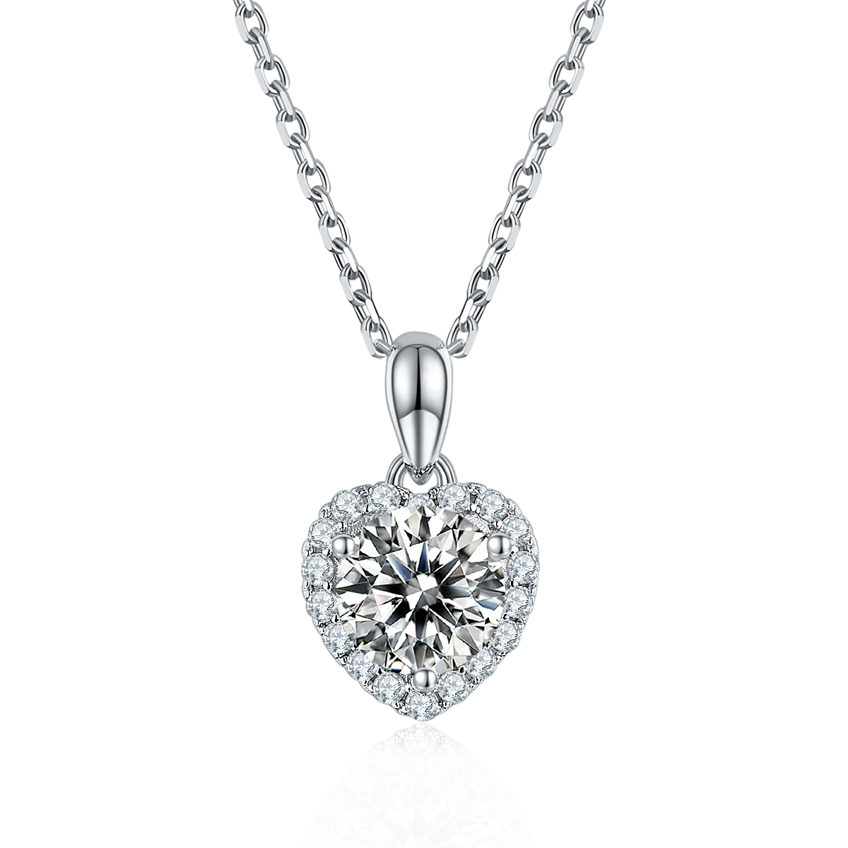 

SKA White Gold Plated 925 Sterling Silver 1ct 6.5mm Moissanite Necklace Jewelry earring sets, Picture