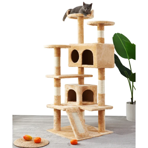 

Multi-level Cat Tree--Have Cat Scratching Board with Sisal Rope Cat Pet Playhouse Yellow Free Shipping