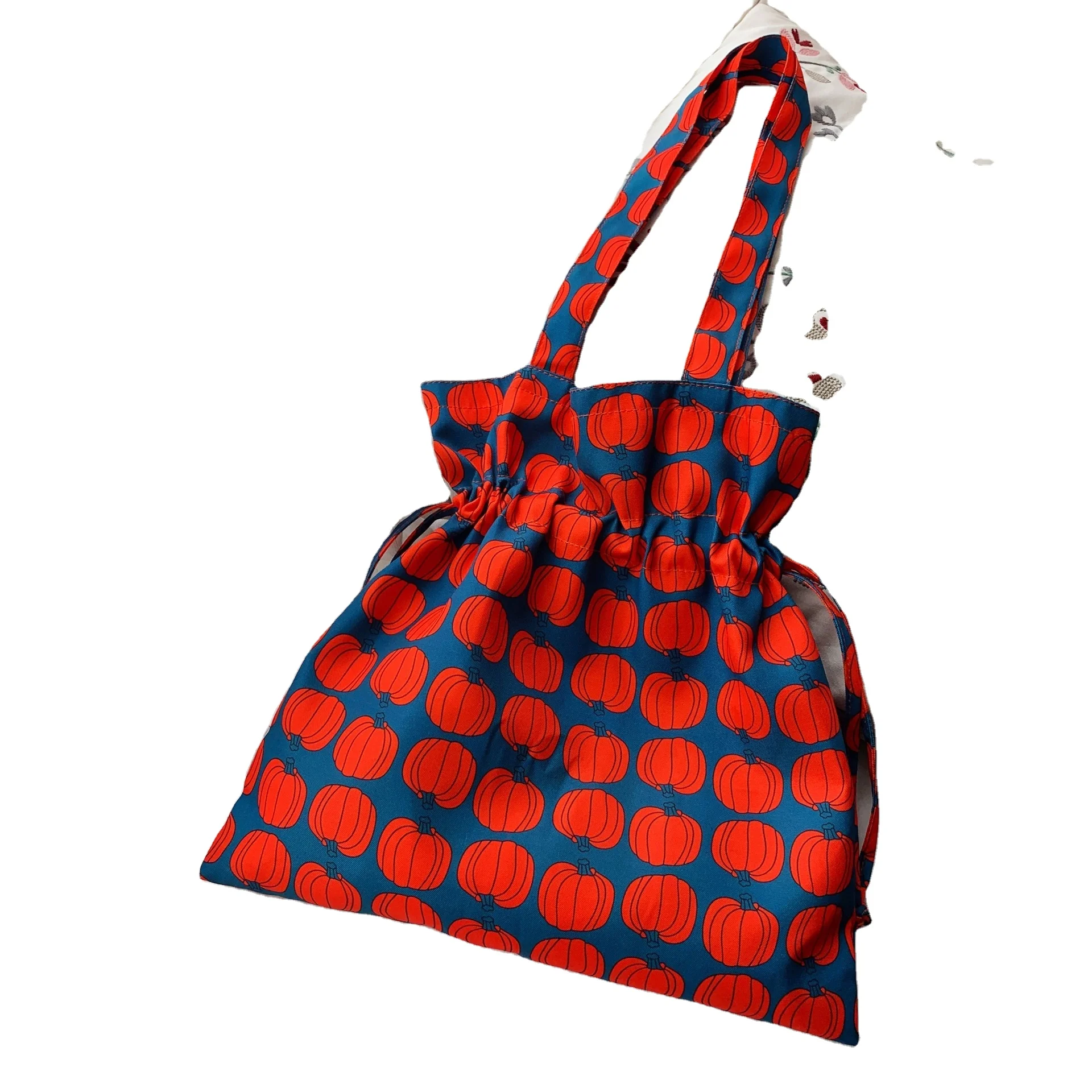 

small broken bouquet tote bag personality ladies shopping bag portable fashion shoulder bag, White, yellow, pink, dark blue, green, orange