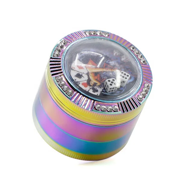 

Colorful Diameter  Tobacco Grinder Phnom Penh Playing Card Dice 4-piecer Dry Herb Grinder jhcentury, Picture