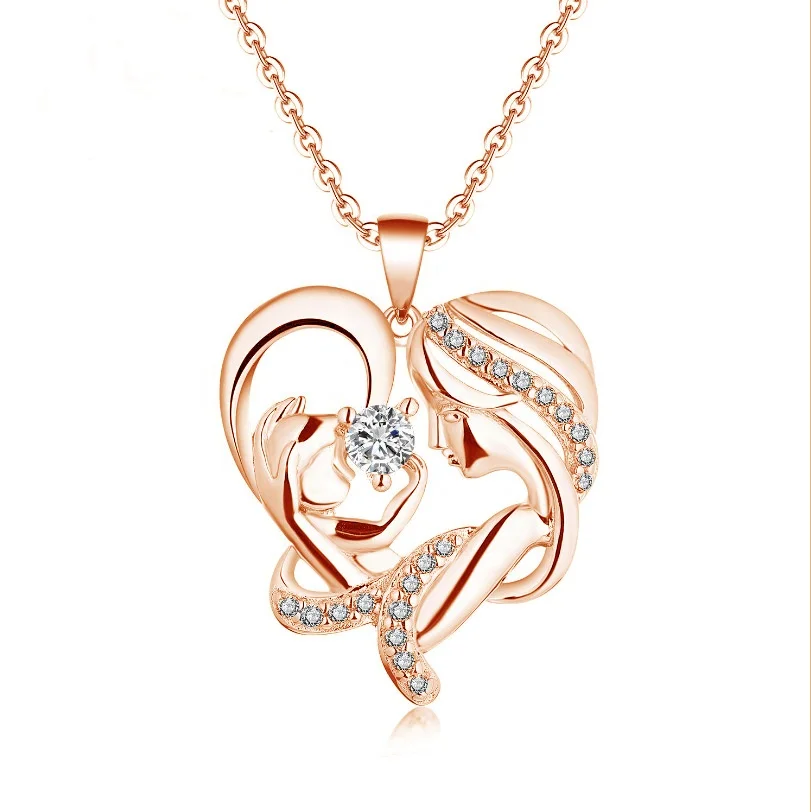 

Fashion Necklace Link Chain Women jewelry gift Mother's Day Heart Pendant Necklace For Women, Picture shown
