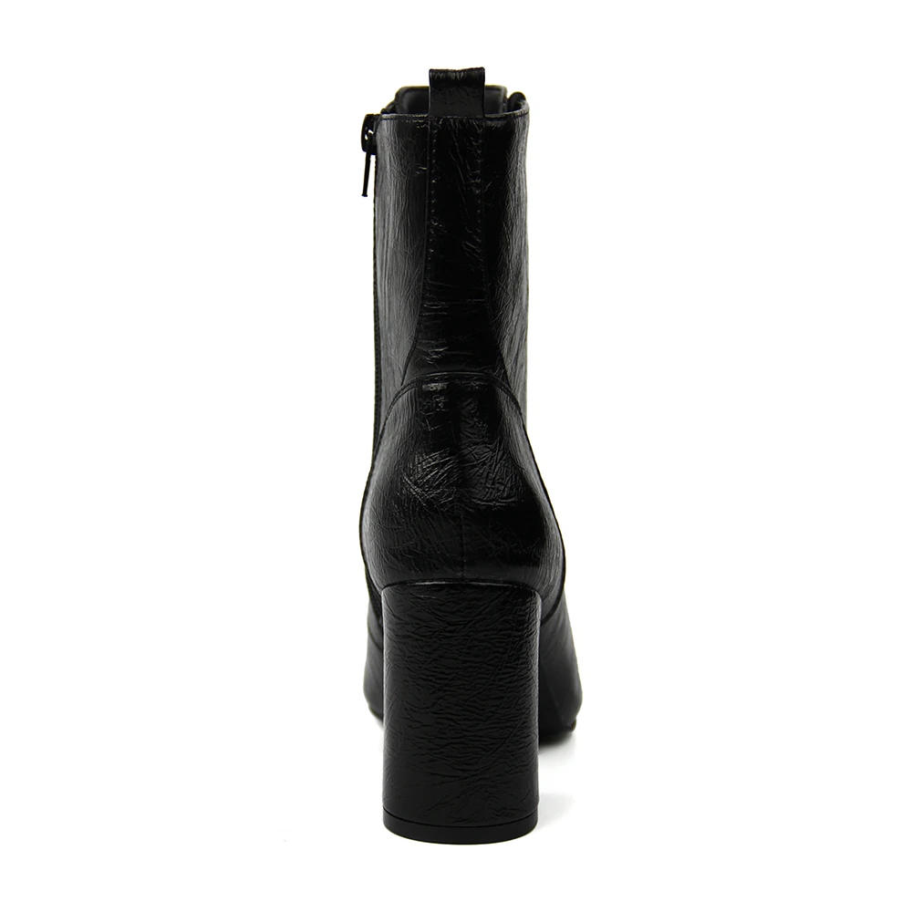 Sexy Designer Ladies Wrinkle Pu High Heel Boots Shoes for Women