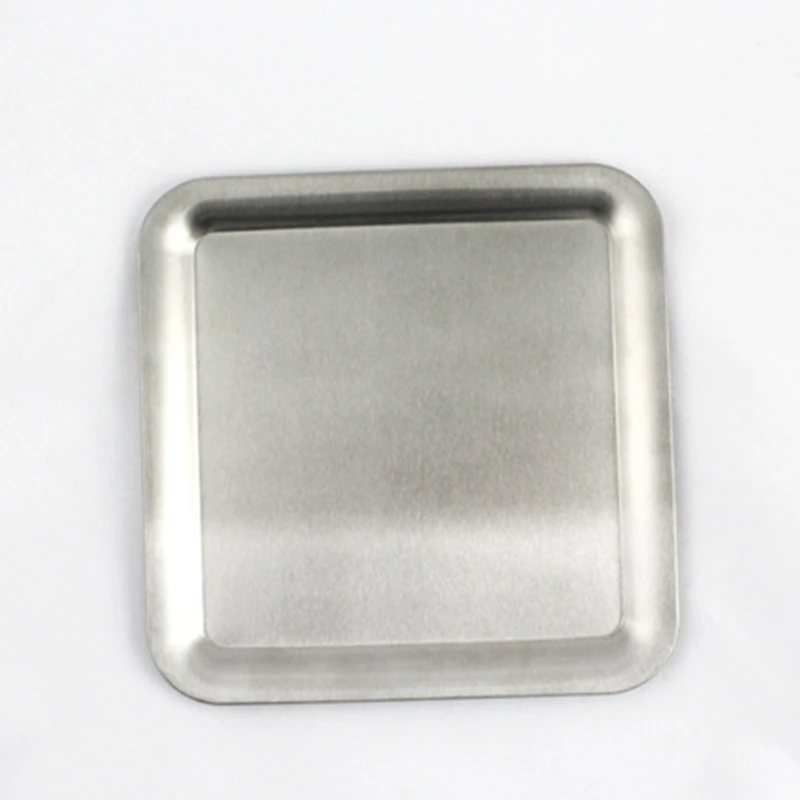 

Dinner Tray Sheet Dish Set Dinnerware Plates 304 Stainless Steel Square Plate, Silver