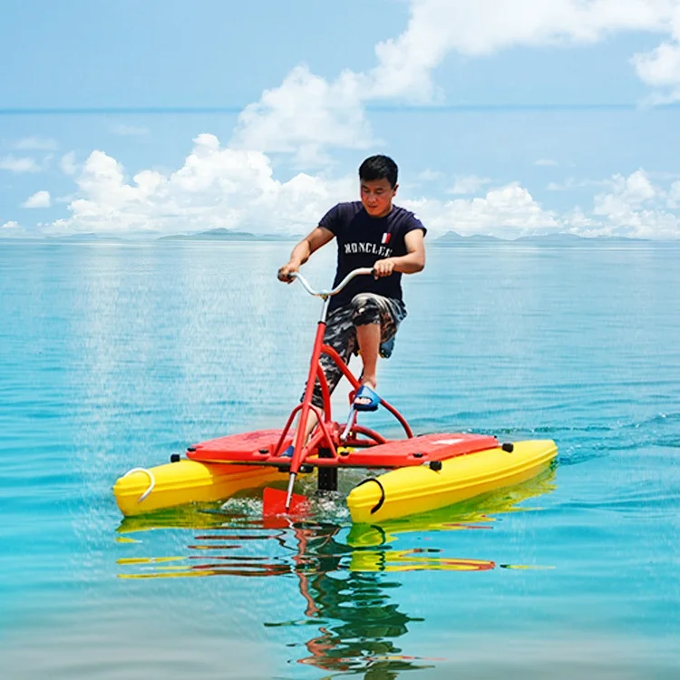 Water bike. Водный велосипед. Катамаран велосипед. Велосипед для передвижения по воде. Одноместный Водный велосипед.