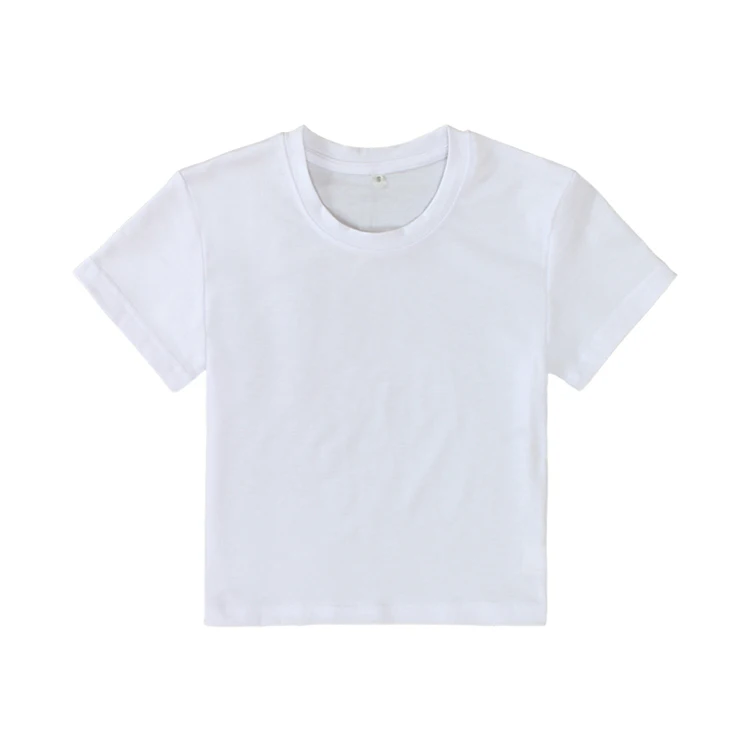 

Toddler T shirt sublimation 100% polyester cotton hand feel ones blank white T-shirt for kids 2T-7T, White or customized