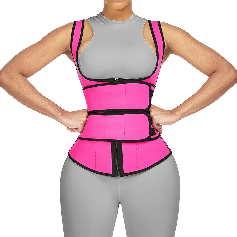 

Waist Trainer Corset Neoprene Sweat Sauna Vest for Women Weight Loss with Zipper and Waist Trimmer Belt Slimming Body Shaper