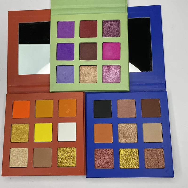 

custom own square pan cosmetics brand shape 9 color eyeshadow palette