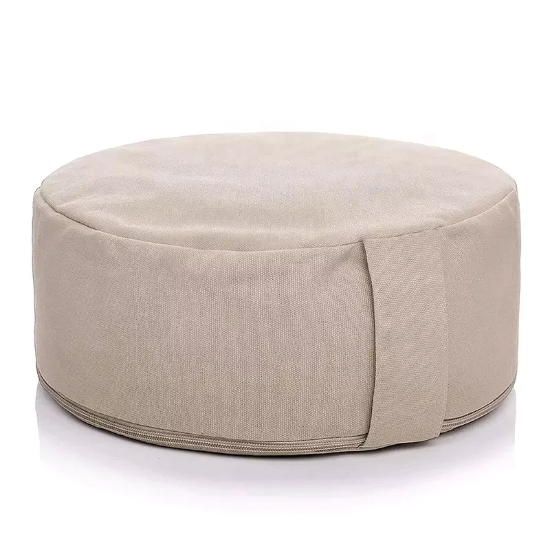 

Wholesale Organic Handmade Round Buckwheat Yoga Zafu Meditation Seat Cushion Organic Cotton Washable Cover Meditation Pillow