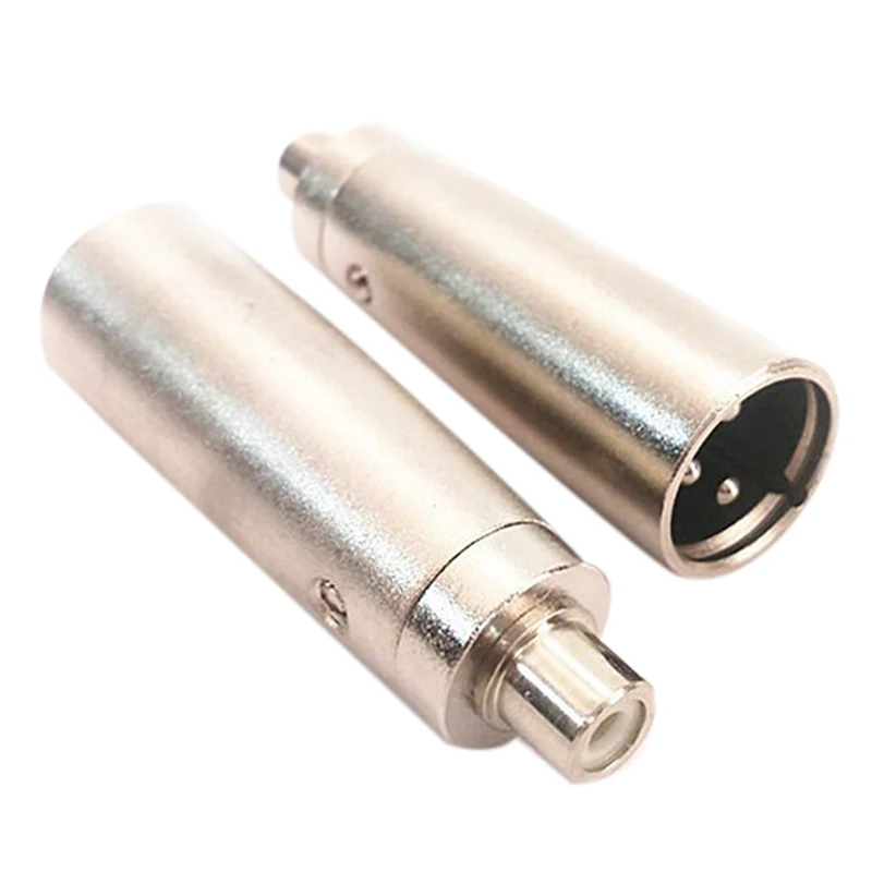 

New 3 Pin XLR Plug Male to RCA Female Audio Jack Adapter Connector Applied on Microphone Amplifier, Silver