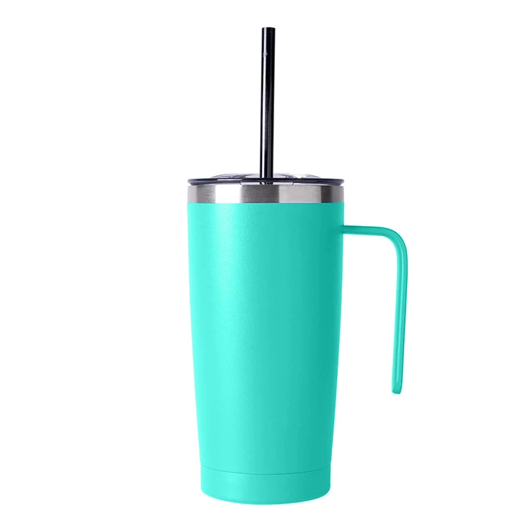 

Sublimation Christmas Travel Custom Logo Stainless Steel Vacuum Insulated Coffee Mug with Gold Handle, Can be chooosed