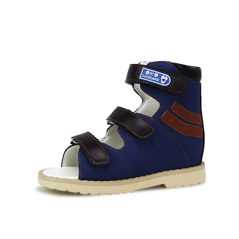 

Hot selling russian solid action nubuck leather children footwear ankle support orthopedic shoes for kids