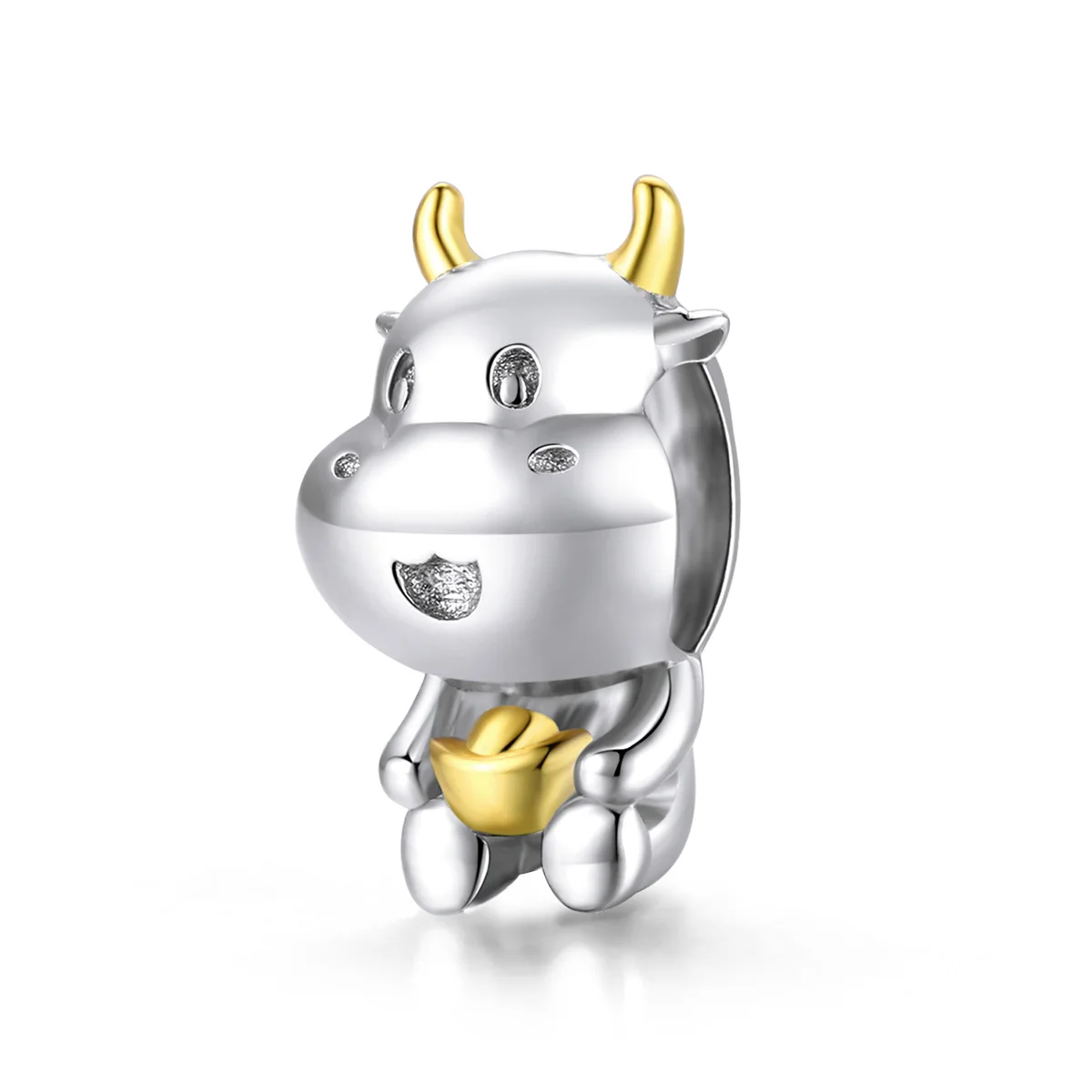 

SCC1709 lucky cow charm for women jewely making 925 silver animal charm