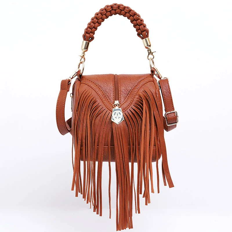 

Europe and American Simple Retro Tassel Handbag Fashion Ladies Shoulder Messenger Bag