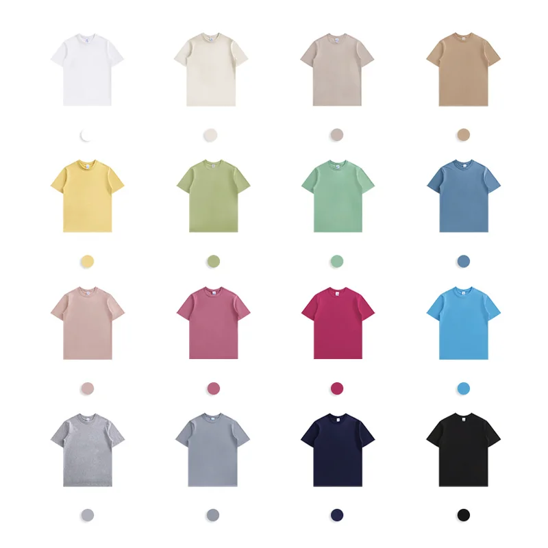 

210GSM High quality Custom Logo Print Embroidery Women Men Wholesale Solid Color 100%Cotton T-shirt for Unisex