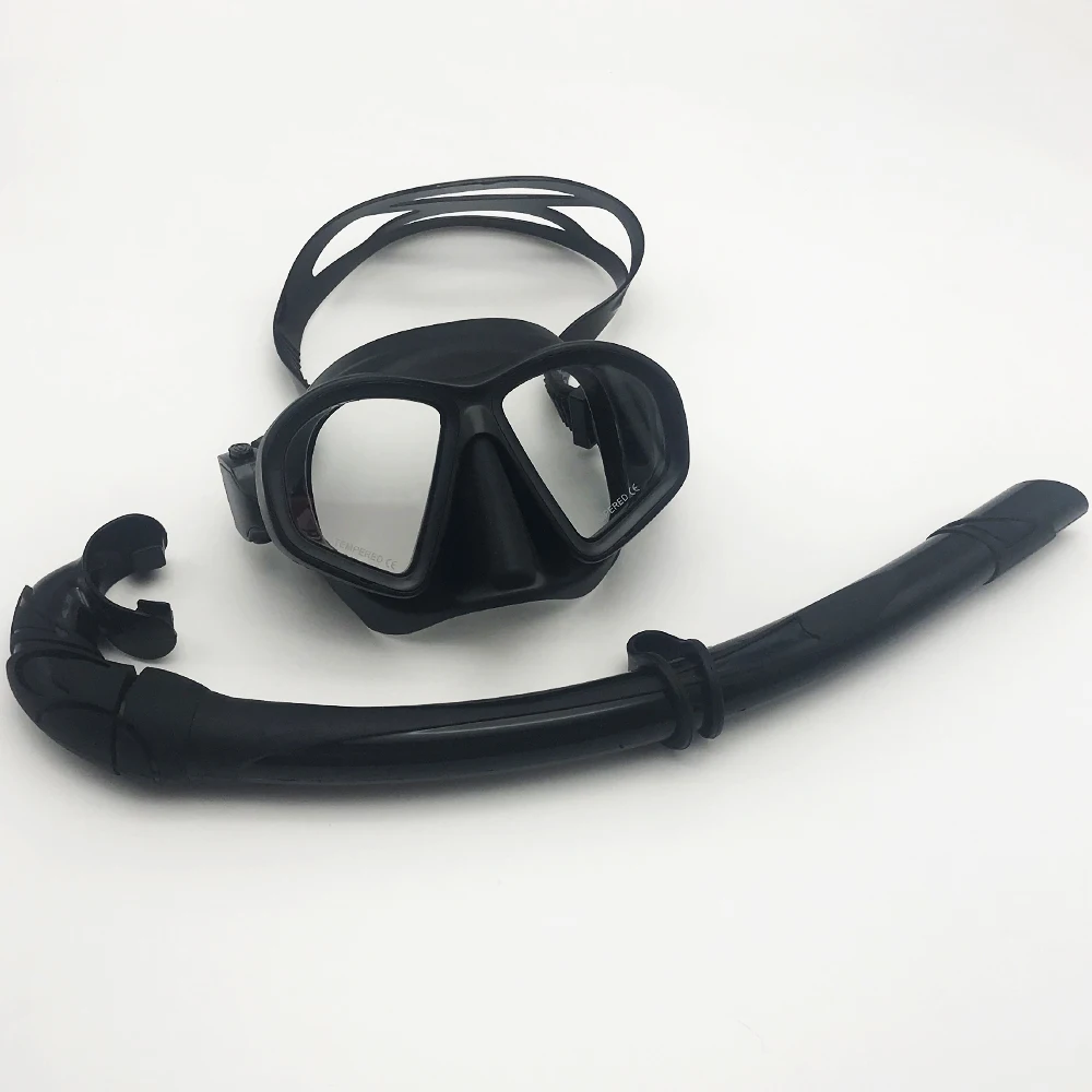 
Silicone Low Volume Snorkel Diving Mask Set with Tempered Glasses Lens 