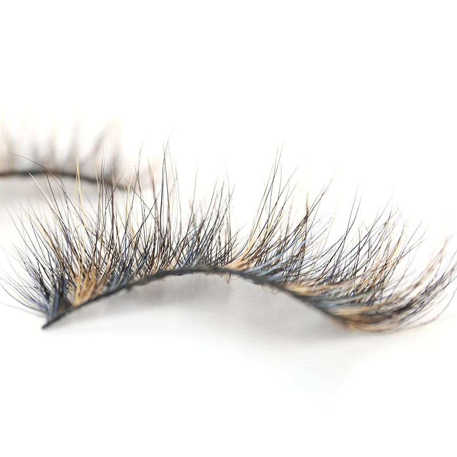 

Suitable For Blondes And Caucasians Dramatic Brown Gold Eye lashes Colored 3d Real Mink Full Strip Lashes Color Private Label, Colors