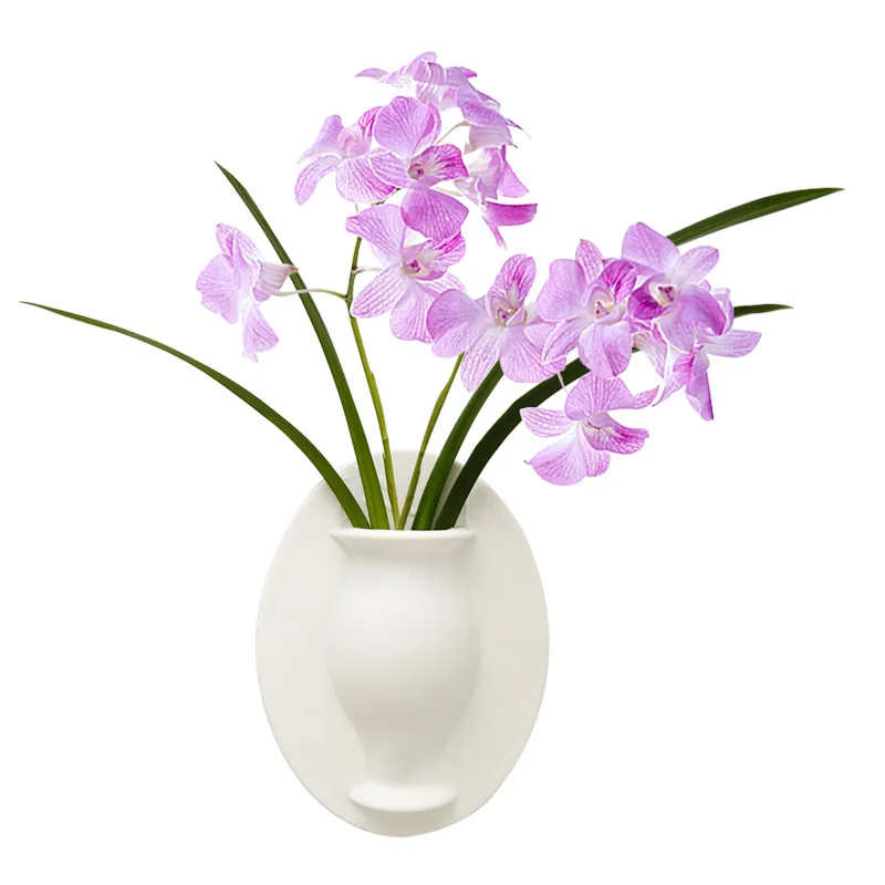 

Removable Self-adhesive Wall Sticker Flower Magic Clear Silicone Vase, White/clear/pink/blue