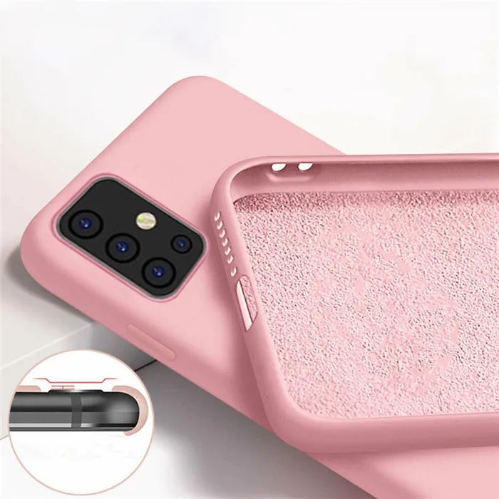 

Liquid Silicone Hard TPU Microfiber Layer Full Back Cover Mobile Phone Case For Samsung Galaxy Note 20 Ultra A42 S20 FE M31S, 12 colors