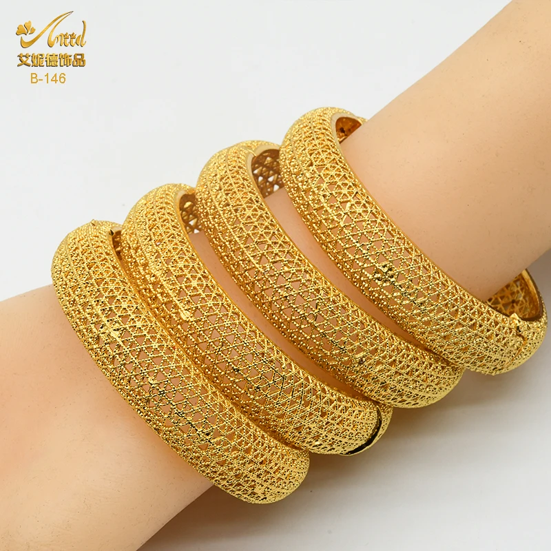 

Wholesale Gold Filled India Personalised Large Saudi Arabia Gold Bangles Designs 18K/24K Gold Bangle Set, 24k gold plated