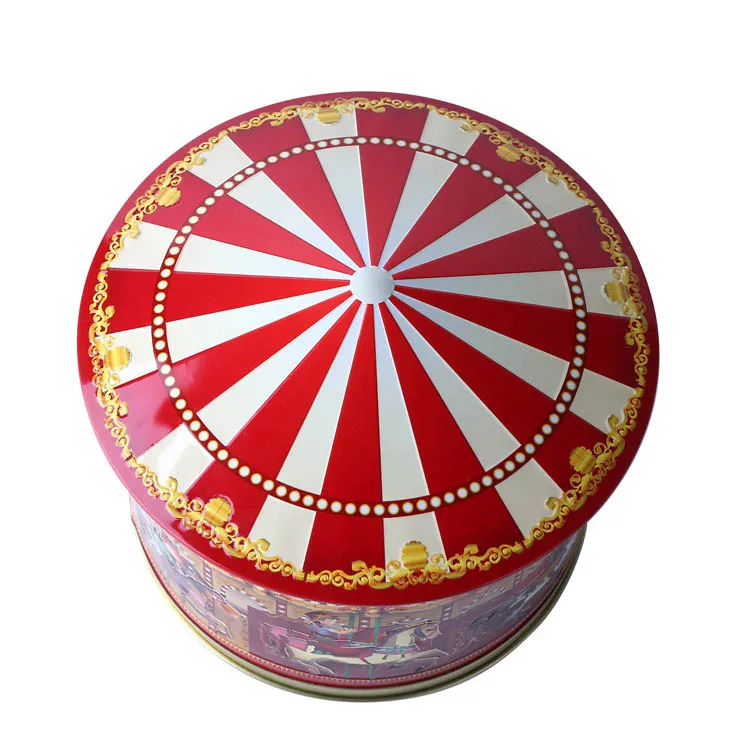 Round music box for Christmas or gift packing