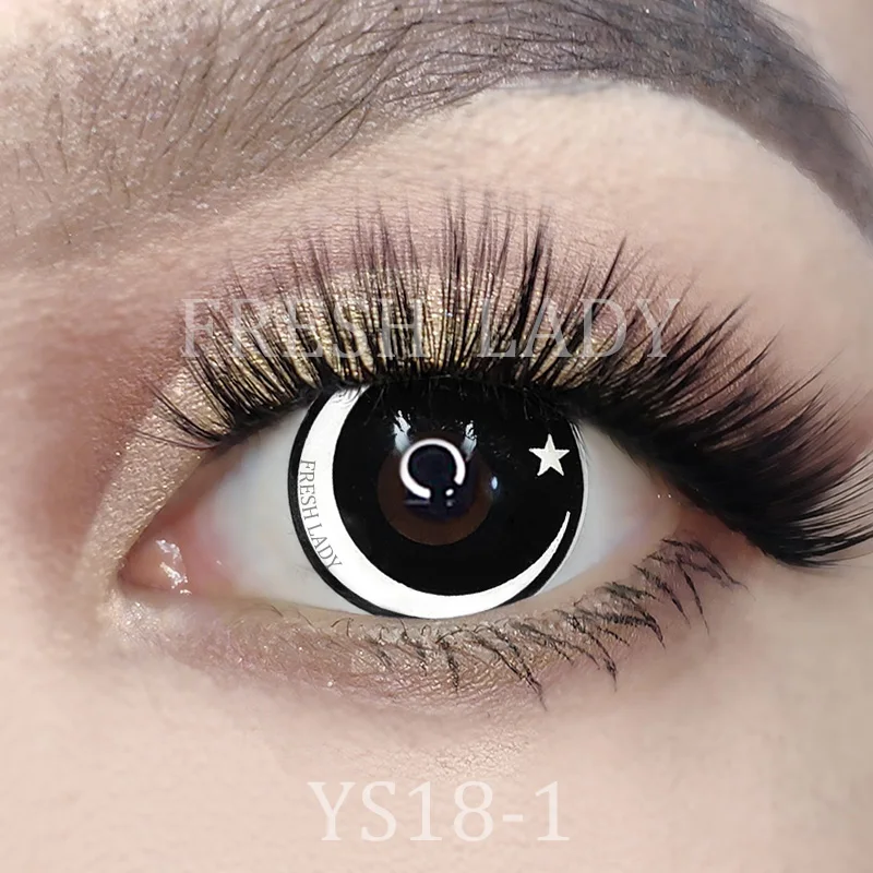 

Liangguo Fresh Lady Moon star-White halloween crazy cosmetic contact lenses