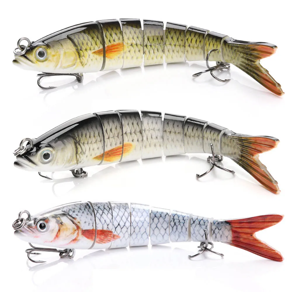 

Multi 8 Segments Swimbait Trout Bionic Lifelike Jointed Bait Wobblers soft plastic Fishing Lure fishing bait, Vavious colors