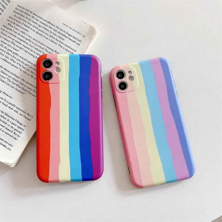 

Luxury Rainbow Design Soft TPU IMD Printing Cell Phone Case for iPhone 12 11, Multi colors