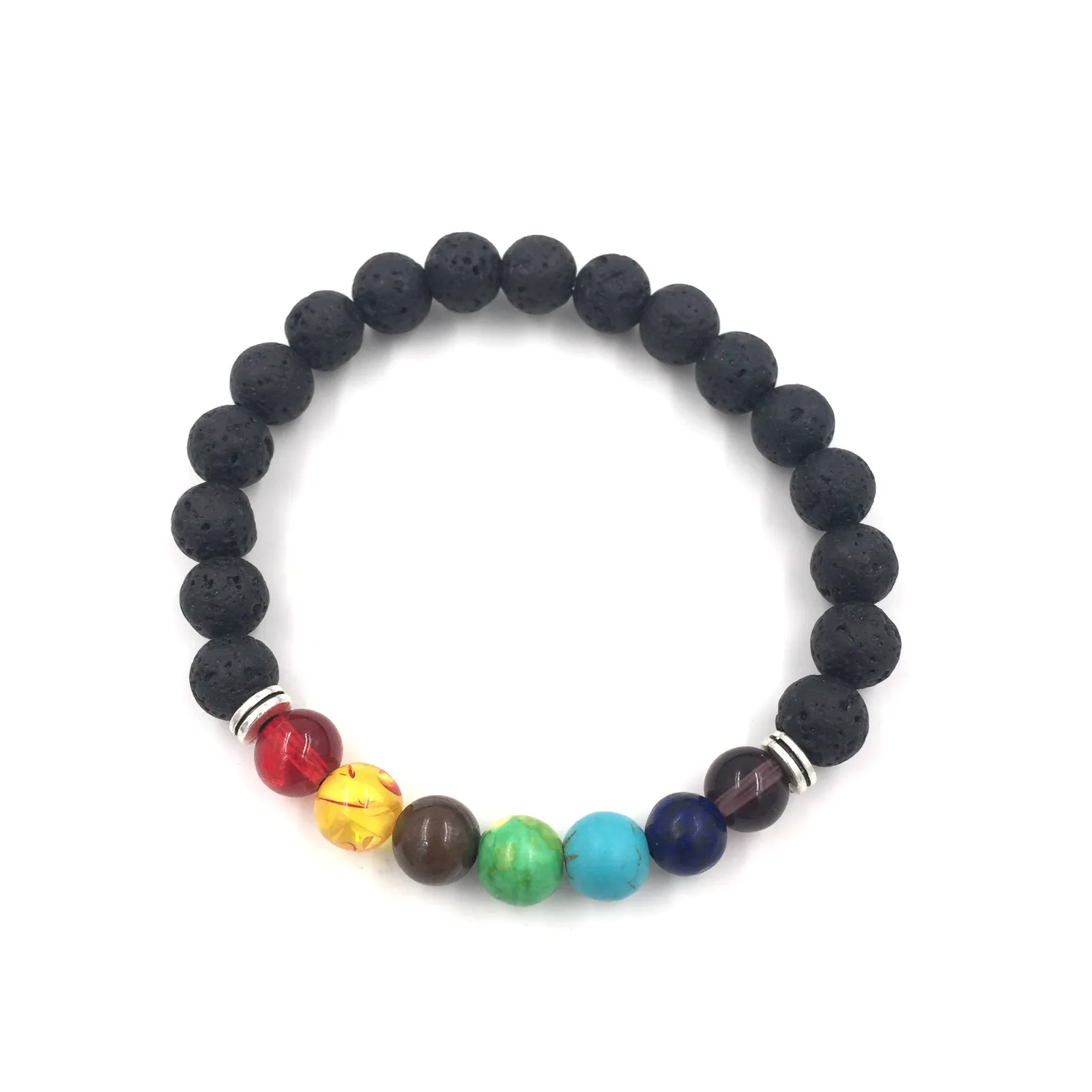 

Fashion Natural stones colorful stretch gemstone rosary bracelet
