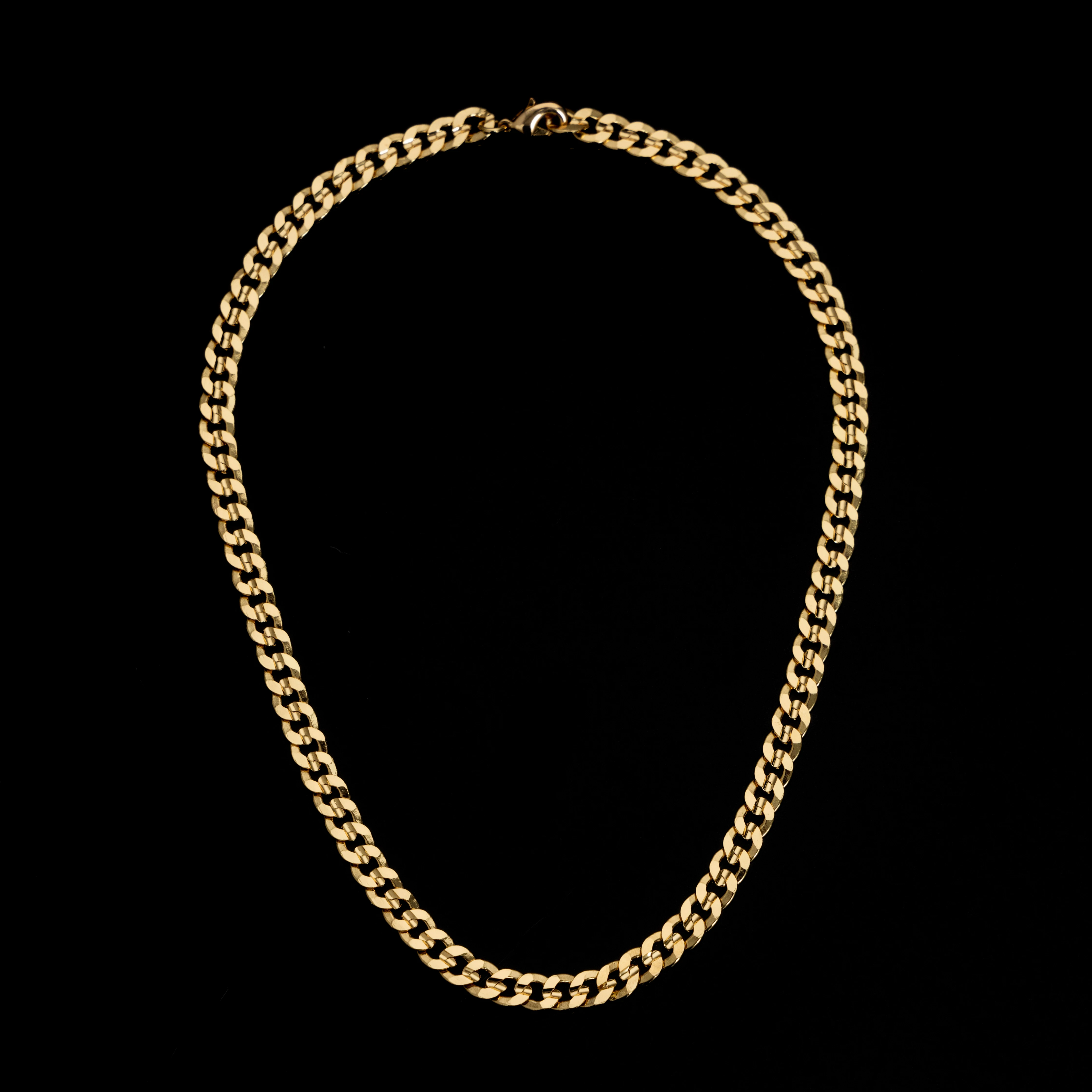 

gold plated Cuban Link chain chunky necklace facet brass chain for women men