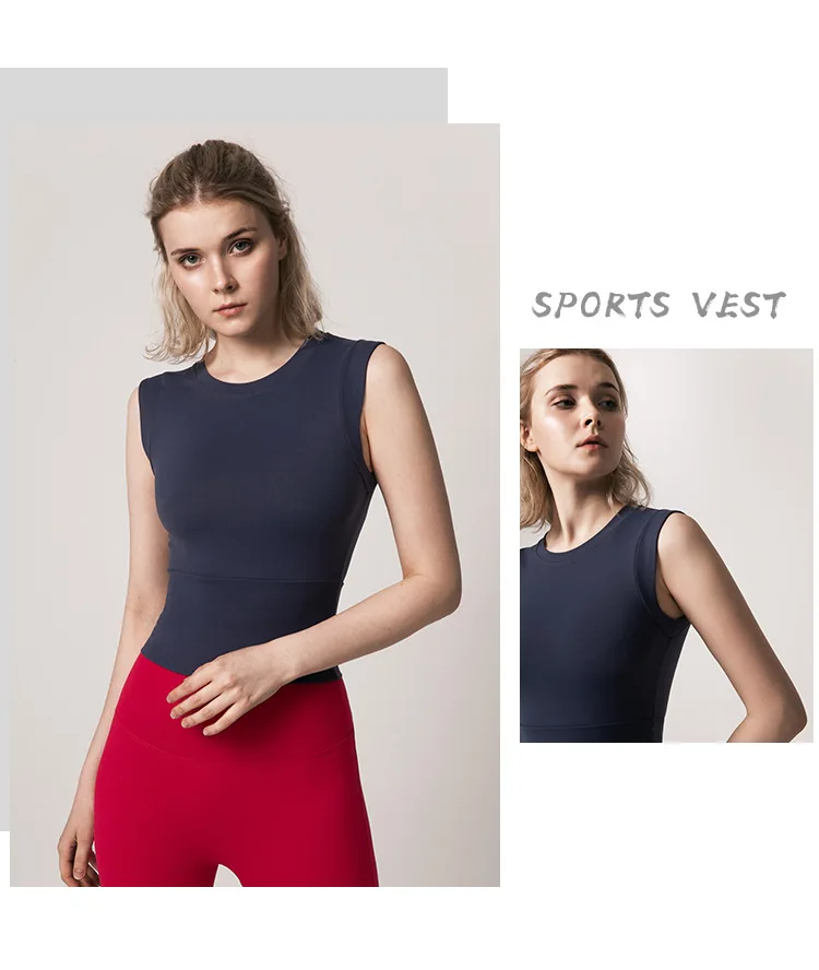 Women's running speed dry workout jacket sleeveless yoga top