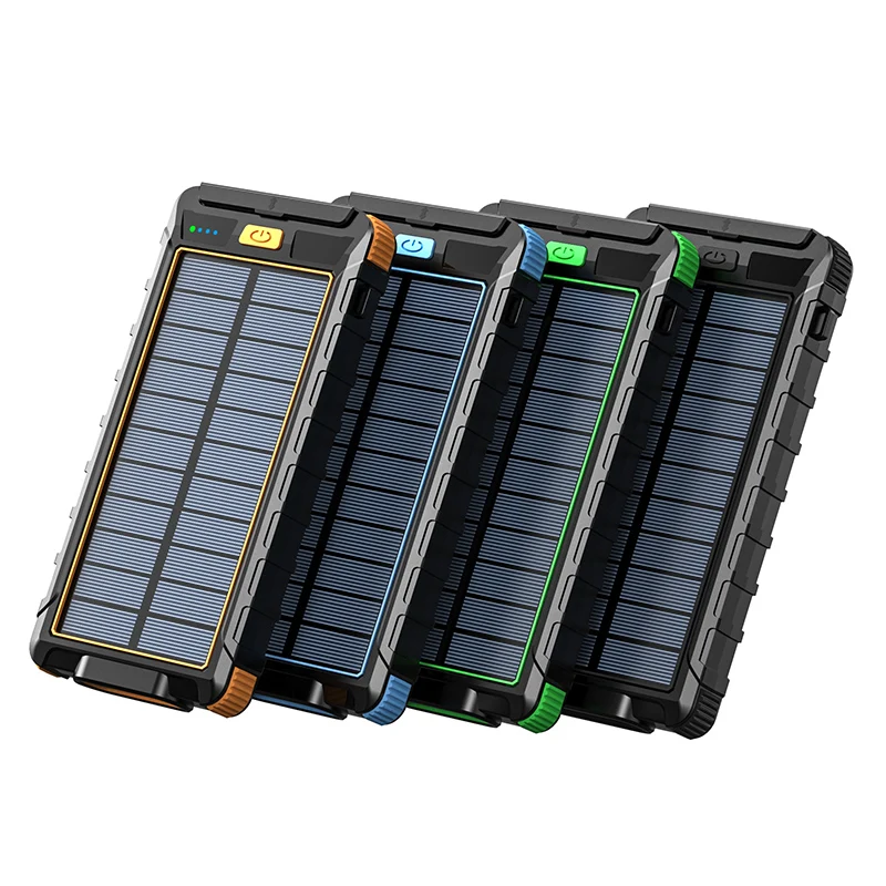 

Waterproof Slim 10000mAh Fast charge Dual USB Portable Solar Power Bank For Outdoor Camping 10000mAh Solar Power Bank