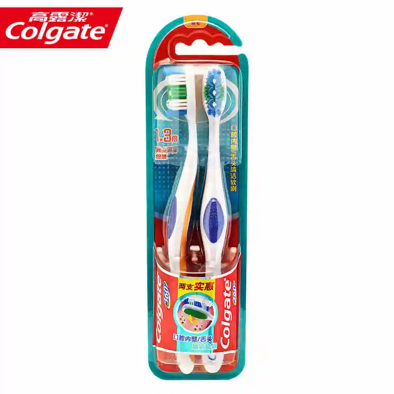 

colgate high quality manufacturer of adult toothbrush, cheap toothbrush, super clean soft bristle brush head 2 pieces / 1 board