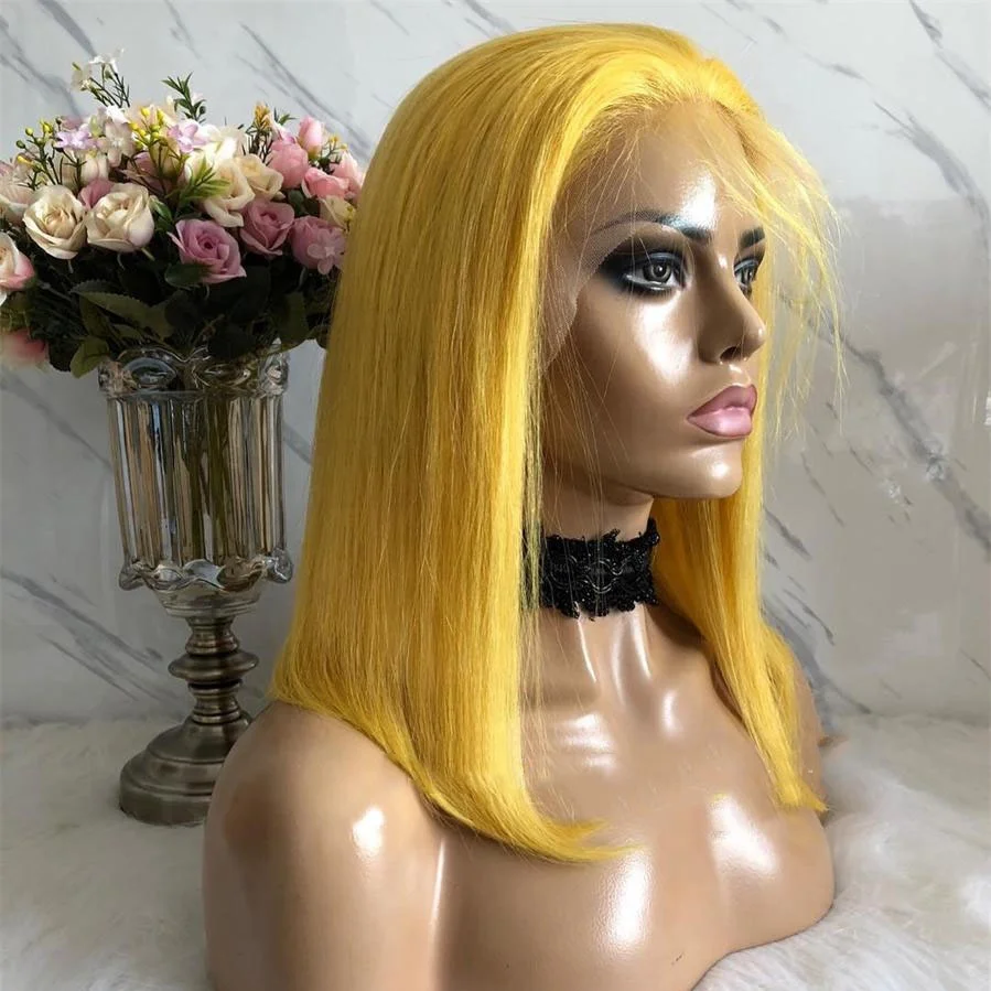 

pelucas naturales wholesale virgin hair vendors Brazilian Hair 13x4 front bob natural human hair short pre pluck lace wigs