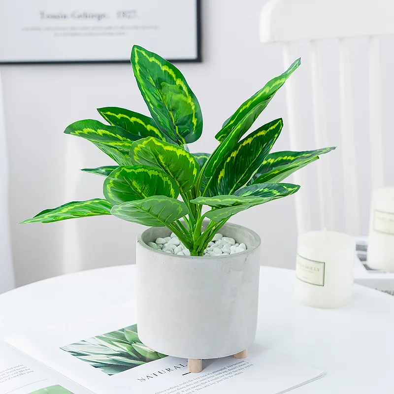 

Hot Selling Green Leaves Artificial Plant Newest Planters For Indoor Plants Real Touch Plastic Plants, As pic