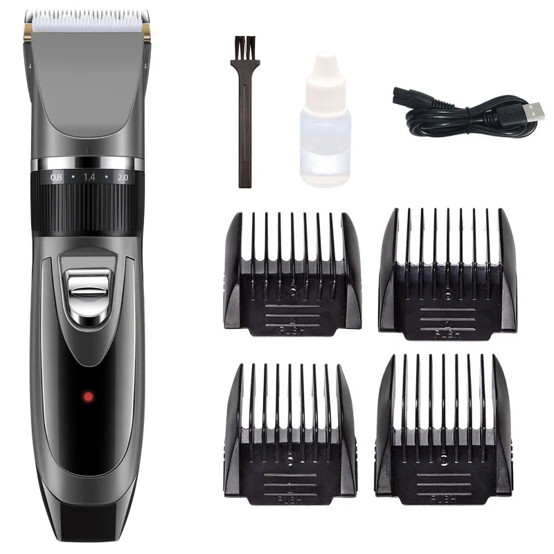 

Dog Grooming Kit Low Noise Rechargeable Shaver clippers Electric Quiet pet Hair Trimmer for Dogs and cats, Gray