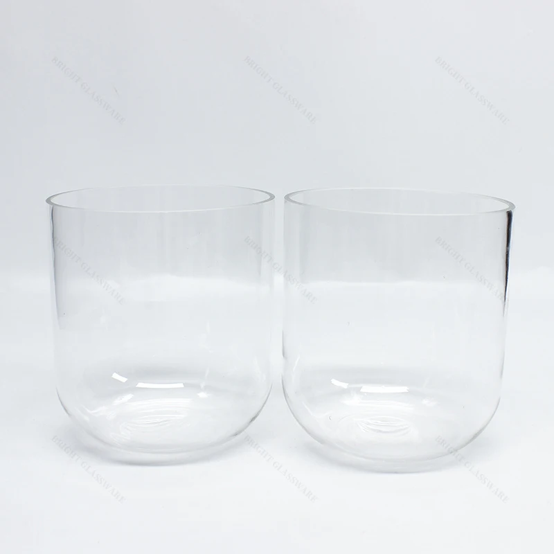 Clear Stocked Round Bottom 1200ml 2400ml Glass Candle Jar Empty Vessel for Candle Making