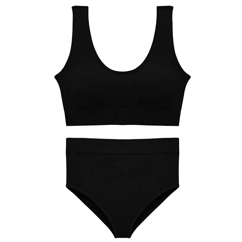 

Underwear sets female comfortable breathable bottoming tank top bra large size deep U sexy beauty back bra