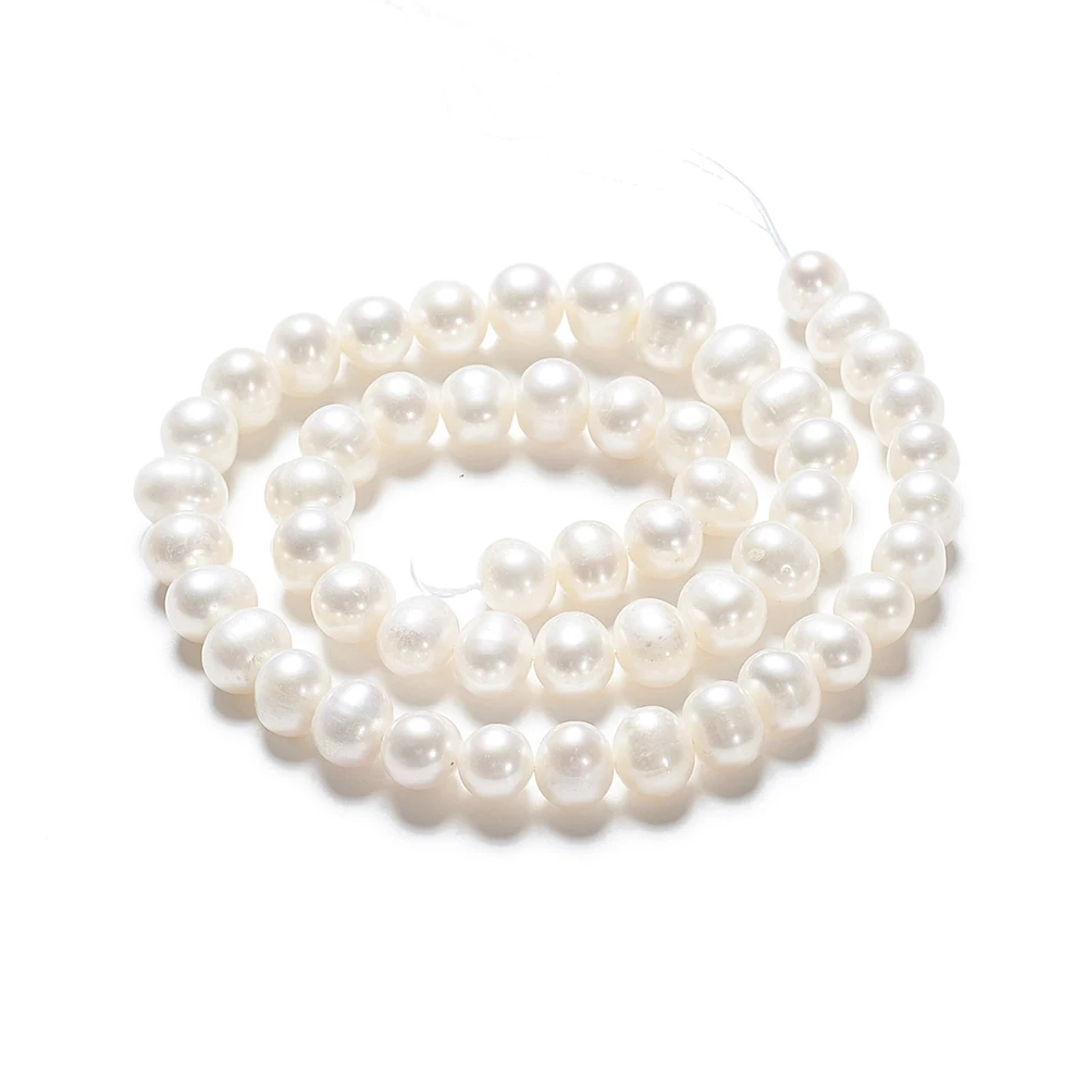 

PandaHall Milky White Grade A Natural Cultural Round Freshwater Pearl Beads