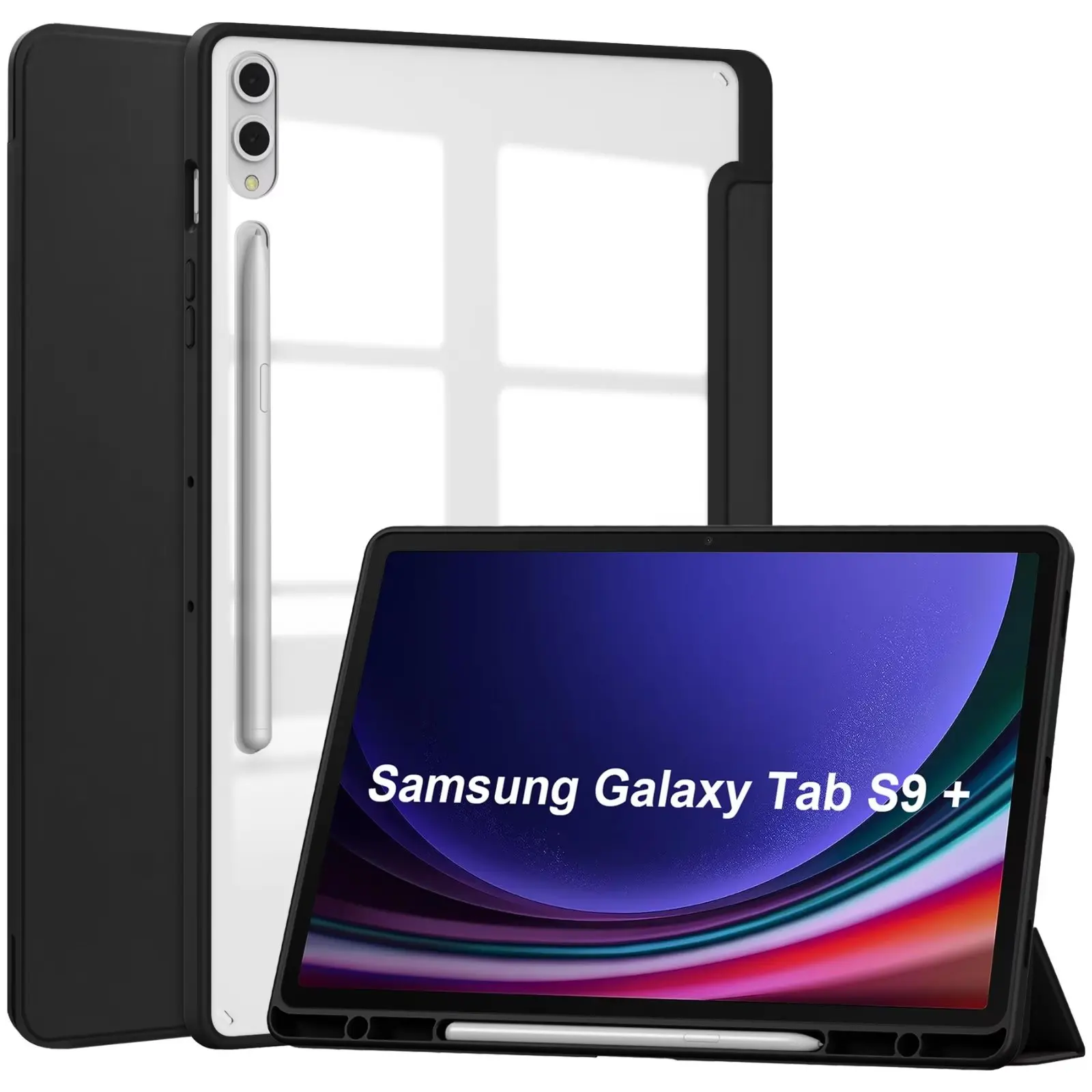 

TPU Case S7 S8 S9 PLUS with Built In Pen Holder for 11inch and 12.4inch For Samsung Tab Smart Screen Off Function for Samsung Ta