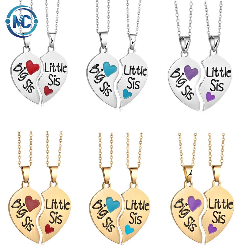 

2021 New stainless steel heart charm drop oil necklace custom name necklace